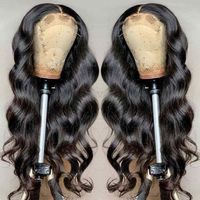 Perruque Lace Front HD 13x4 Body Wave, Cheveux Humains Vierges Brésiliens Noir Naturel, Ligne de Cheveux Pré-Pluckée, Bonnet Petit, Densité 180%