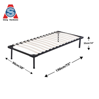 Base de lit plateforme en acier moderne et durable pour chambre d'hôtel, style minimaliste, taille double, type palette