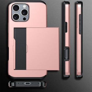 2025 2-in-1 inserto scorrevole in TPU morbido porta carta per portafoglio custodia per telefono per <span class=keywords><strong>iPhone</strong></span> 17 16 15 14 13 Pro Max compatibile 7 Plus - Product Image 3