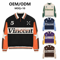 Conjunto de Polo Estético Personalizado para Hombre, Estilo Urbano, Oversize, Manga Larga, Camiseta Polo y Pantalones Cortos, Traje Deportivo