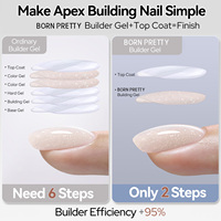 BORN PRETTY Gel Constructeur 8-en-1 Couleurs Variées 15ml Sans HEMA ni TPO Effet Gelée Scintillant Pailleté BIAB pour Extension et Construction d'Apex