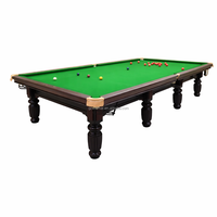 Table de billard en bois massif chinois, style 8 boules noires, 9 pieds, pour usage commercial ou domestique
