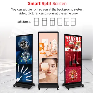Full Screen 75 86 98 Inch Indoor Touch Screen Lcd Outdoor Advertising Totem Kiosk Led Display Digital Signage And Displays
