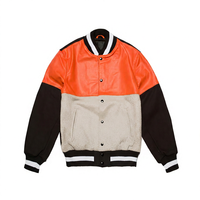 KVJ105 Veste universitaire de baseball universitaire personnalisée pour hommes Mode d'hiver en laine et cuir sans col Broderie écologique