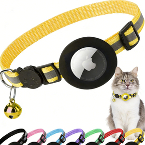Polyester Spot Toepasbare Huisdier Airtag Kat Kraag Anti-Verlies Positionering Tracking Kitten Reflecterende Bell Gesp Sluiting Nekring - Product Image 1