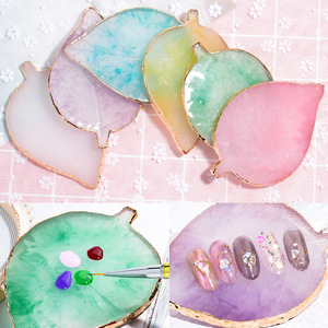 1 Bảng Màu Móng Bằng Đá Mã Não Nhựa Resin Hình Chiếc Lá Bảng Màu Gel Đánh Bóng Bảng Màu Vẽ Tranh Trộn Bảng Trưng Bày Nghệ Thuật Làm Móng S - Product Image 5