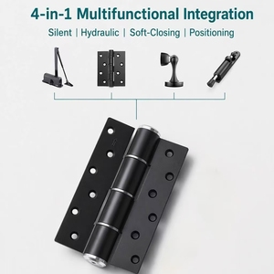 Bisagra Hidráulica de Cierre Suave de Alta Resistencia de 6 Pulgadas, Bisagra Silenciosa de Aleación de Aluminio Tipo E de Alta Gama en Negro Mate para Puerta de Madera de Hotel - Product Image 5