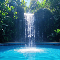 Fontaine murale en cascade NanRun AW-90 en acier inoxydable avec éclairage LED personnalisable, pour piscine et jardin extérieurs
