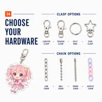 Porte-clés en plastique Anime en gros, petits porte-clés en acrylique, pendentifs porte-clés personnages pour les magasins de détail et les coffrets cadeaux