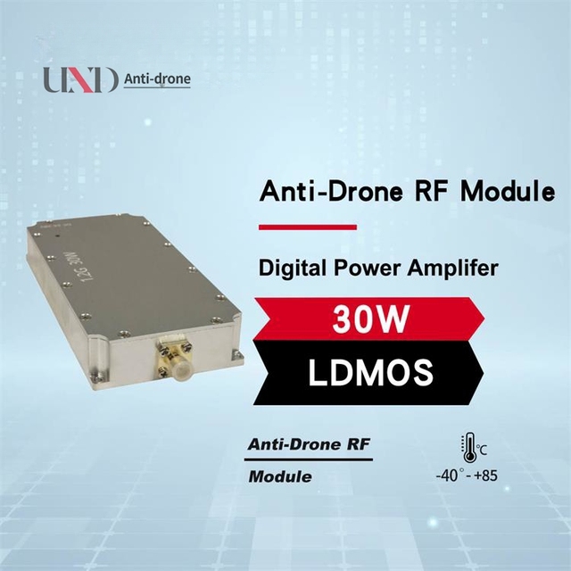 30W LDMOS RF Module Anti-FPV Defense System Power Amplifier 5725-5850MHz 24-28V UND UND-JM30 Customizable 5.8GHz