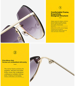 <span class=keywords><strong>Lunettes</strong></span> <span class=keywords><strong>de</strong></span> <span class=keywords><strong>soleil</strong></span> <span class=keywords><strong>tendance</strong></span> pour femmes, sans monture, à bords coupés, verres dégradés UV400, <span class=keywords><strong>lunettes</strong></span> surdimensionnées pour femmes, mode - Product Image 5