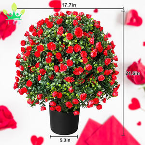 Artificielle Rose Topiaire Boule Arbre En Pot Buissons Plantes pour La Maison Jardin Arbustes Buissons Boule Arbre Bureau Porche Décoration - Product Image 2
