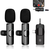 Microphone Lavalier sans Fil Portable K15 3-en-1 avec Prise Jack 3,5 mm pour Téléphone Portable et Diffusion en Direct