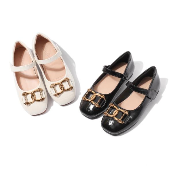 Girls leather flat shoes soft sole single shoes 2021 new spring autumn princess shoes