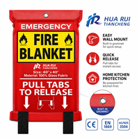 Couverture de sécurité incendie compacte 1x1m en fibre de verre, résistante à la chaleur, pour cuisine, maison, appartement, garage et camping-car