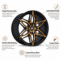Nouvelles jantes de voiture en alliage d'aluminium forgé monobloc de 16 à 24 pouces, noir mat bronze, 6 branches en étoile, 5x112/114.3/120 pour voiture de sport
