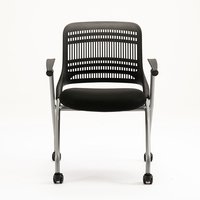 Chaise de bureau classique empilable à dossier en plastique facile à assembler avec tablette pour réunion et formation
