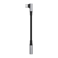 Adaptateur d'écouteurs DAC USB-C 90 degrés, câble audio AUX femelle mâle 3,5 mm, convertisseur en alliage d'aluminium + coton tressé 90 degrés DAC