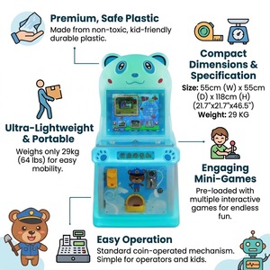 Machines d'arcade électroniques à monnayeur pour enfants, à thème ours mignon, en plastique sécurisé, pour usage intérieur, avec modes de jeu variés (avion, <span class=keywords><strong>guerre</strong></span>, tir) - Product Image 2