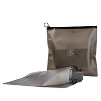 Sac Zippé à Curseur en PVC Transparent Noir pour Vêtements, Pochette Maquillage Cosmétique en Plastique avec Logo Personnalisé