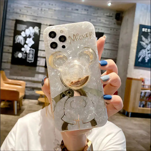 Feuille estampage sables mouvants dessin animé <span class=keywords><strong>Mickey</strong></span> support <span class=keywords><strong>coque</strong></span> de téléphone pour iPhone16Promax 15pro 13/14 motif mignon souris anti-chute 16pro - Product Image 3