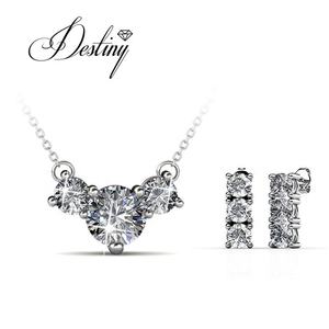 Collares y pendientes de moda Conjunto de joyería nupcial Daisini adornado con cristales de <span class=keywords><strong>Swarovski</strong></span> <span class=keywords><strong>Joyas</strong></span> chapadas en oro de 18 quilates <span class=keywords><strong>para</strong></span> mujer - Product Image 1