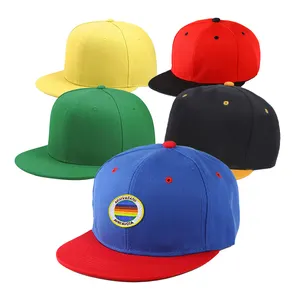 Chapéus personalizados com logotipo dos esportes dos bonés Snapback dos homens do bordado 3D da borda lisa personalizados do ODM do OEM