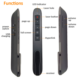 แบตเตอรี่ลิเธียมพรีเซนเตอร์แบบชาร์จไฟ Laserpointer สีแดง PPT Clicker การนำเสนอระยะไกล Clicker เลเซอร์ <span class=keywords><strong>Powerpoint</strong></span> - Product Image 2