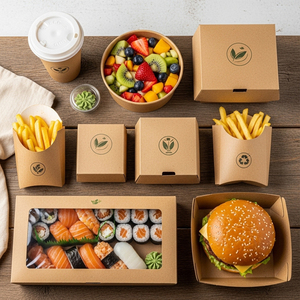 Boîtes <span class=keywords><strong>de</strong></span> nourriture à emporter Offre Spéciale pour déjeuner rapide sushi riz salade <span class=keywords><strong>de</strong></span> fruits burger éco carton à emporter emballage alimentaire boîte en papier - Product Image 1