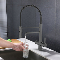 DOGO 3 Voies Robinet Printemps Pull Down Pull Out Douche Lavage Cuisine Mélangeur Filtre Eau Robinet Pulvérisation Osmose Inverse Filtre À Eau Robinet