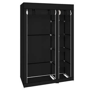Organisateur de vêtements portable DB, placard 67 x 42 x 17 3/4, noir, en PP, pour salle de bain, armoire de rangement pliable - Product Image 4