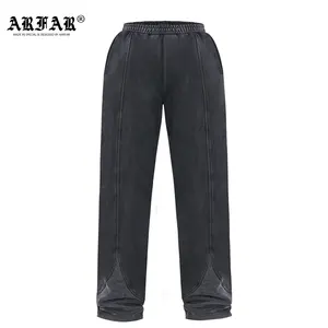 Custom Logo Vintage Blank Plain Cotton Stone Washed Pants Printing Women Acid Washed Pants