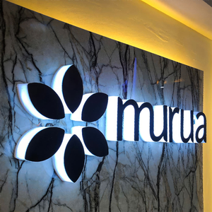 Custom 3D LED Fulllit <b>Illuminated</b> Letters Wall Mount Blue Painted Static Text Advertising Building Sign IP65 Waterproof - Product Image 3