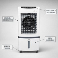 Ventilateur rafraîchisseur d'air portable avec télécommande, écran tactile et réservoir d'eau amovible, logo personnalisé