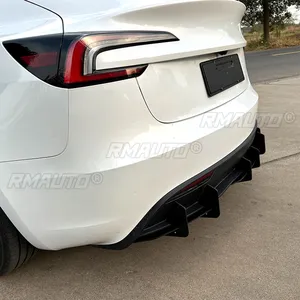 3PCS <b>Car</b> Rear Bumper Shark Fin <b>Diffuser</b> for Tesla Model 3 High Land 2023 2024 Body Kit Modify Accessories Glossy Black - Product Image 6
