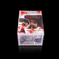 Boîte de protection en acrylique transparente personnalisée OEM avec design graffiti rouge éclaboussant, boîte de présentation empilable pour figurine d'action