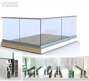 Heißer Verkauf Aluminium u Kanal U Basis Glas geländer für Balkon und Treppe Aluminium kanal