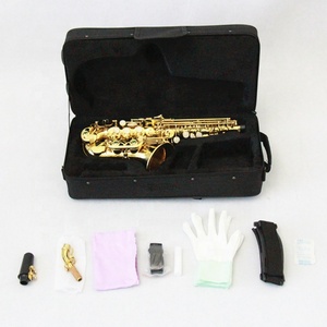<span class=keywords><strong>Saxophone</strong></span> <span class=keywords><strong>soprano</strong></span> courbé en laiton laqué or à prix de gros - Product Image 5