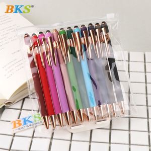 Luxury Ballpoint Custom Logo Rose <b>Gold</b> Metal Soft Touch Screen <b>Pens</b> Uv Printing Black Ink Modern Design Rubber Grip for - Product Image 5
