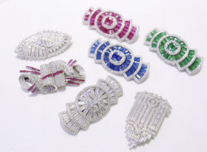 Broches de luxe haut de gamme en argent Tai avec pavé de zircone cubique 5A, double torsion, bijoux en zircone cubique pour mariage et fiançailles - Product Image 5