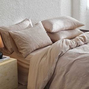 Ensemble de housse de couette <span class=keywords><strong>moderne</strong></span> en jacquard tissé en quatre pièces, pur coton, couleur unie, literie universelle quatre saisons, lavée, 200TC Grade LINA - Product Image 3