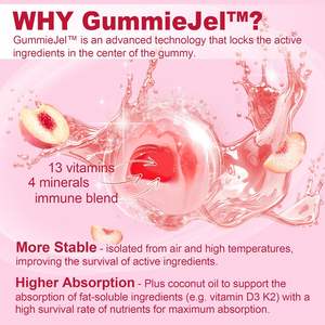 Gomitas multivitamínicas veganas para mujer, algas metiladas sin azúcar, calcio, vitamina C D3 E K B12, folato de hierro, soporte óseo inmunológico - Product Image 6