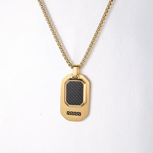 Hip Hop <b>Double</b> Layered Minimalist Non Tarnish Free WaterProof Stainless Steel Fashion Jewelry Pendant <b>Necklace</b> for Men Wholesale - Product Image 4