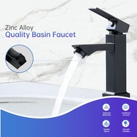 Robinet de lavabo moderne en alliage de zinc, à montage sur plan, poignée unique, eau froide uniquement, pour salle de bain, en céramique