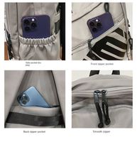 Sac d'école noir imperméable personnalisable avec logo, vente directe en gros à prix réduit