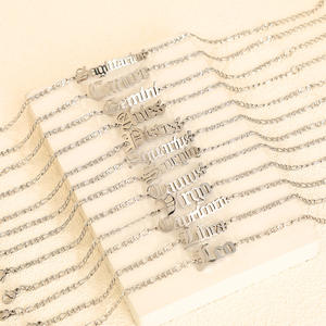 Bracelet du zodiaque <span class=keywords><strong>Amazon</strong></span> plaqué or 18 carats en acier inoxydable, bracelet vintage du zodiaque, bijoux pour bijoux personnalisés - Product Image 2