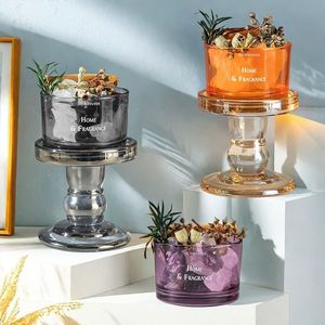 Difusor de Aroma de Piedra de 7.5*5cm, Tarro Vacío de Vidrio Transparente para Velas de Té, Portavelas para Centros de Mesa de Boda, Fiestas y Cenas - Product Image 4