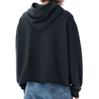 Pull-over unisexe surdimensionné à épaules tombantes, 100% coton épais 400 g/m², à carreaux, avec poche et ourlet brut, pour l'hiver, vente en gros