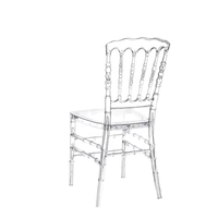 Chaise Napoléon en résine plastique transparente pour événements et banquets