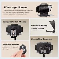 Téléprompteur Mini Portable pour Smartphone/Appareil Photo Reflex Numérique (DSLR) Tablette Enregistrement Vidéo Streaming en Direct Interview